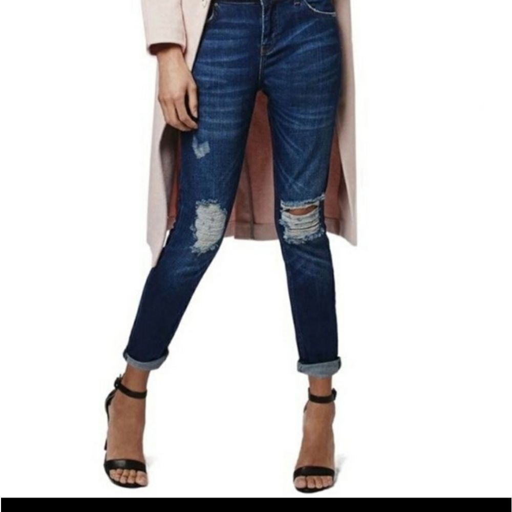 Topshop Moto Lucas Destroyed Slim Boyfriend Jeans Sz‎ 28 x 32